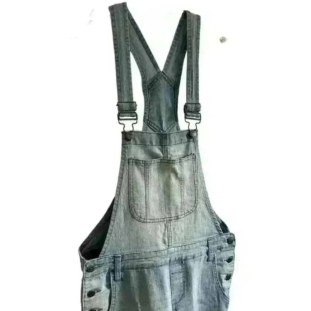 LEI LIGHT WASH DISTRESSED BIB OVERALLS SIZE M - Picture 5 of 13